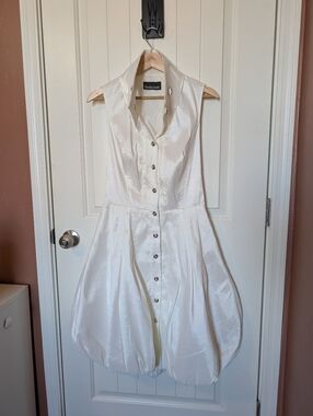 Frank Lyman Design Sleeveless Bubble Hem Mini Dress Ivory/Off White